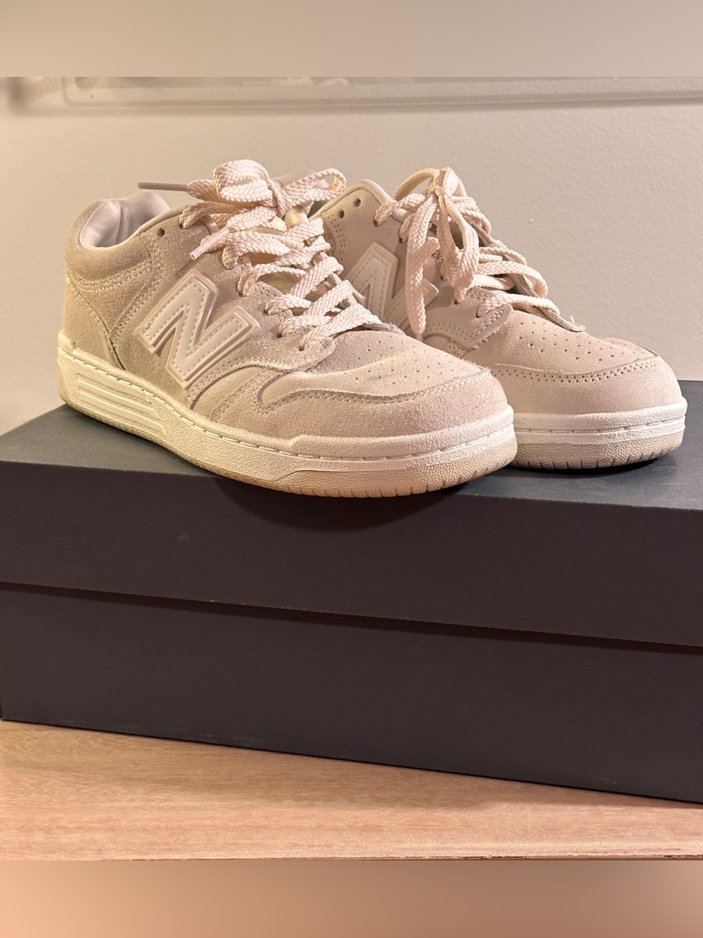 New Balance Women's Light Beige Suede Sneakers